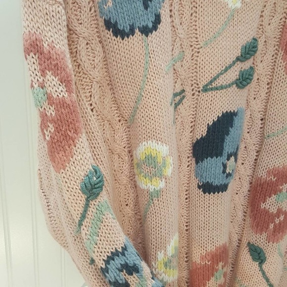 Cozy Vintage Boho Granny Floral  Cottage Core Sweater - Picture 4 of 8
